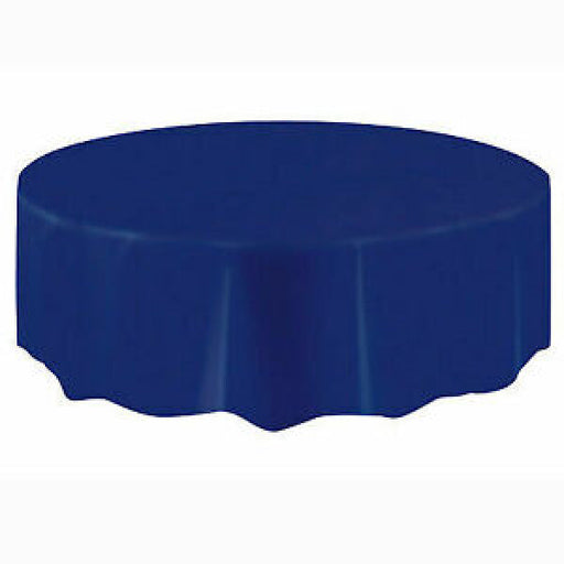 Dark Blue Round Plastic Tablecover 213 Dia