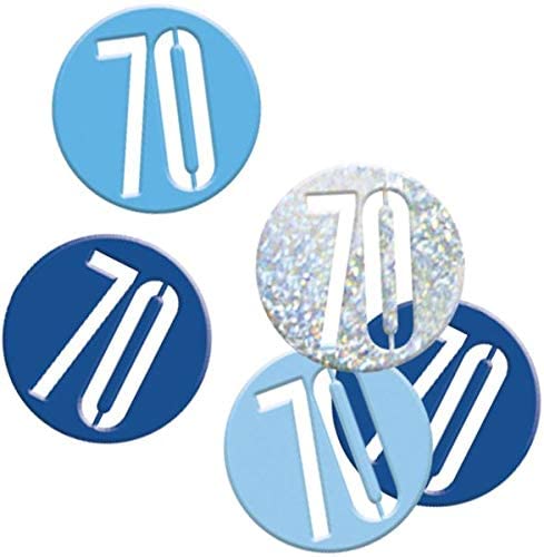 Blue Glitz 70 Birthday Confetti 14G
