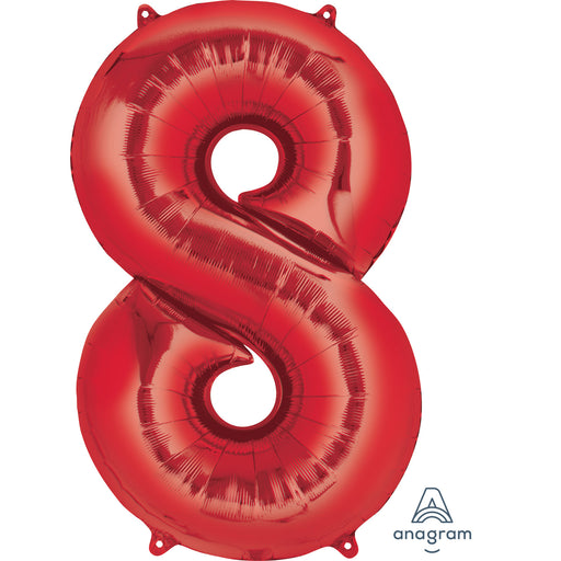 34'' Shape Foil Number 8 - Red (Anagram)
