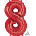34'' Shape Foil Number 8 - Red (Anagram)