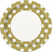 Gold Polka Dot Paper Party Plates 8pk