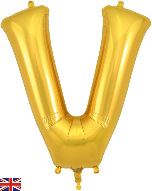 Gold Letter V 34"