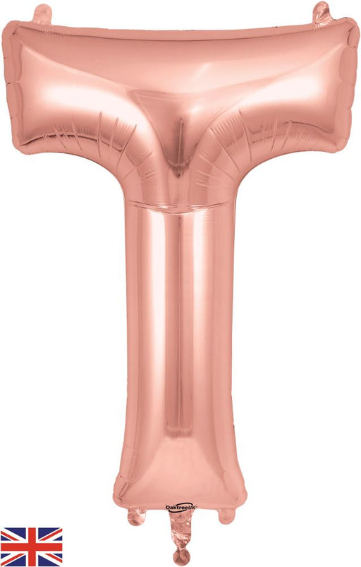 Rose Gold Letter T 34"
