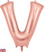 Rose Gold Letter V 34"