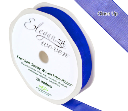 Woven Edge Ribbon 15mm x 20m Royal Blue