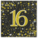 Sparkling Fizz 16th Black & Gold Napkins 16pk