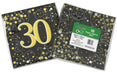 Sparkling Fizz 30th Black & Gold Napkins 16pk