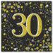 Sparkling Fizz 30th Black & Gold Napkins 16pk