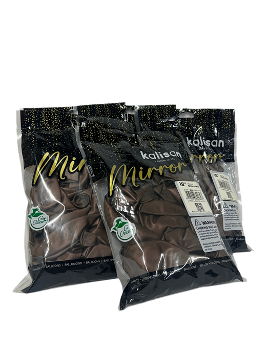 5 x Bags of 18” Mirror Chocolate Balloons