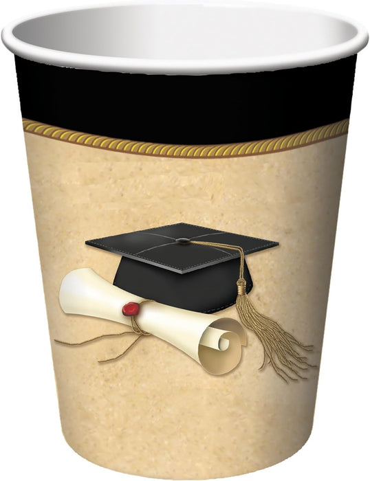8 Count Sophisticate Grad Hot or Cold Beverage Cups