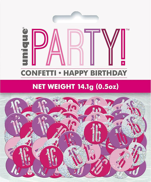 Glitz Pink 16 Birthday Confetti 14G