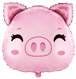 8" Inch Mini Light Pink Pig Head Foil (Flat)