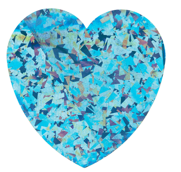 18'' Light Blue Holographic Heart Foil