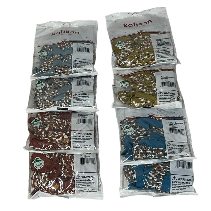 8 bags of Savannah Print Balloons