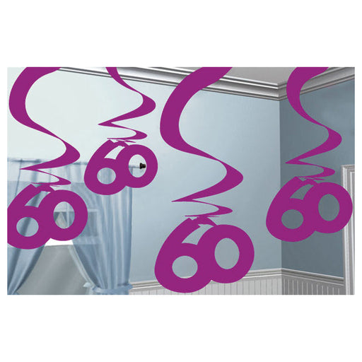 Pink 60 Hanging Swirl Decoration