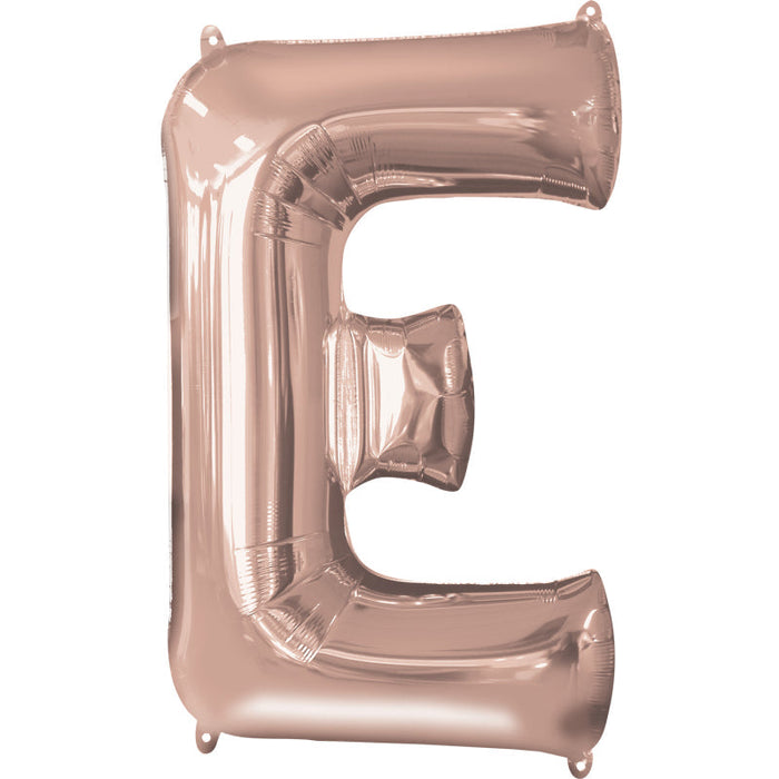 16'' Foil Letter E - Rose Gold Packaged Air Fill (Anagram)