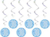 Glitz Blue 30 Birthday Swirl Dec 6pk 32'' L