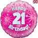 18'' Foil Happy 21st Birthday Pink