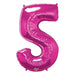 34'' Shape Foil Number 5 - Magenta (Qualatex)