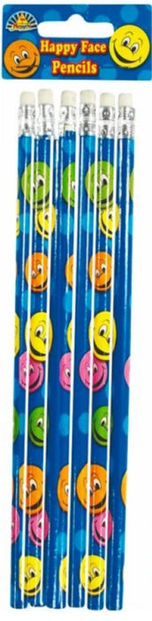 Happy Face 6pc Pencil Set 17cm