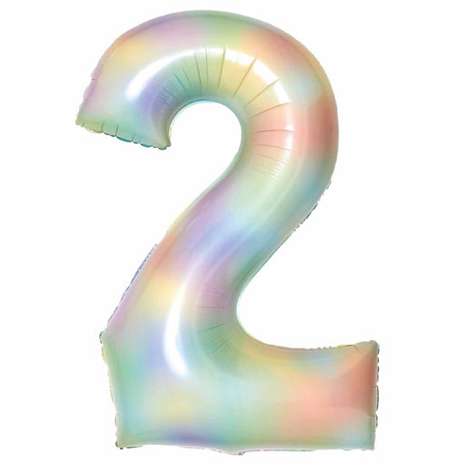 Amscan Foil Balloon Pastel Rainbow Number 2 Foil Balloons 34"