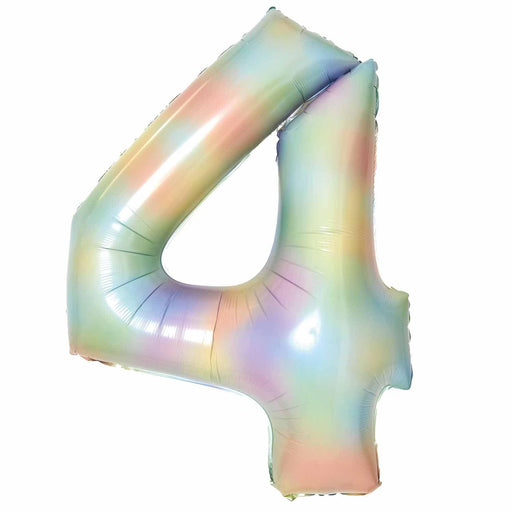 Amscan Foil Balloon Pastel Rainbow Number 4 Foil Balloons 34"