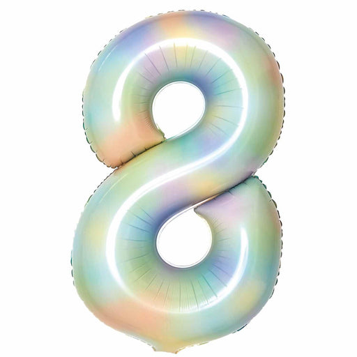 Amscan Foil Balloon Pastel Rainbow Number 8 Foil Balloons 34"