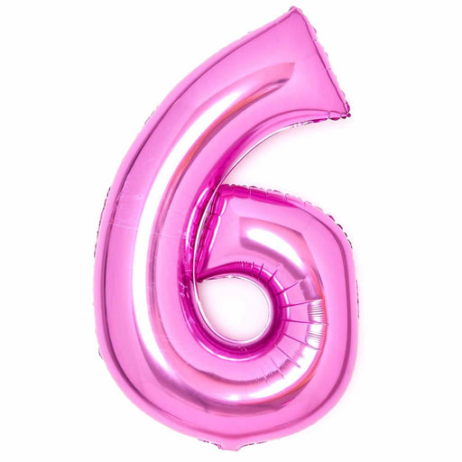 Amscan Foil Balloon Pink Number 6 Foil Balloons 34"