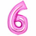 Amscan Foil Balloon Pink Number 6 Foil Balloons 34"
