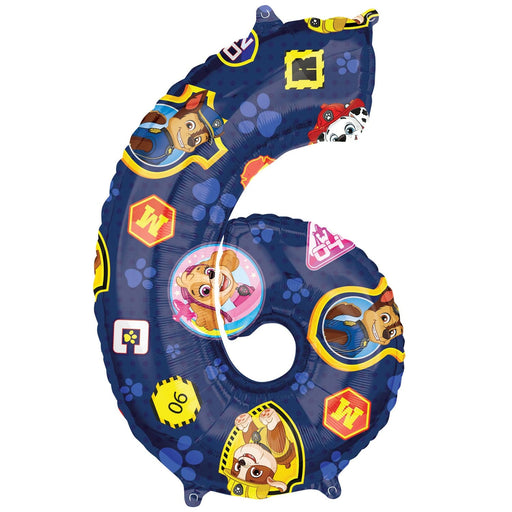 Anagram Foil Balloon Paw Patrol Number 6 Foil Balloon