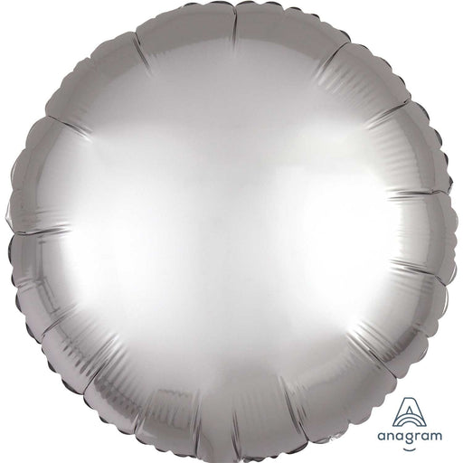 Anagram Foil Balloons Platinum Circle Satin Luxe Standard 17"