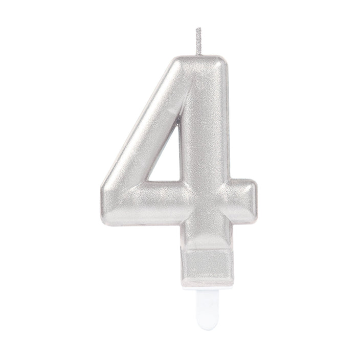 Silver Metallic Finish Candles #4