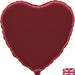 18'' Packaged Heart Burgundy Foil Balloon