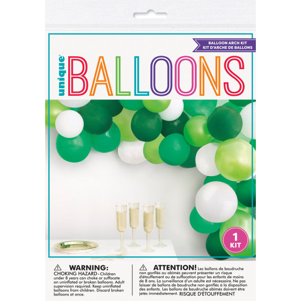 Green And White Balloon Arch