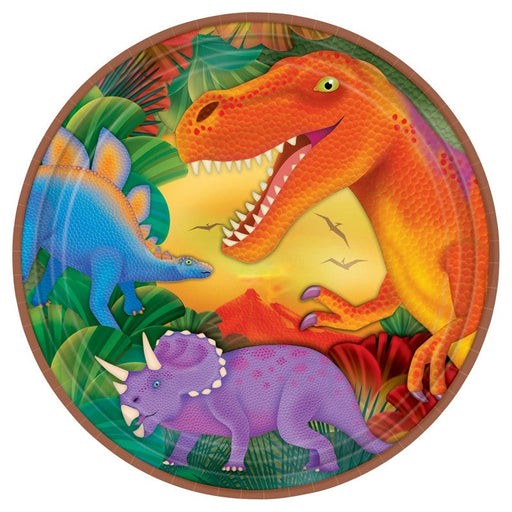 Plate 22.8Cm Prehistoric Party 8pk
