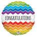 9 Inch Chevron Congratulations Airfill Foil (Requires Heat Seal) 10pk (Flat)
