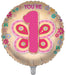 Butterflies 1st Birthday 18 Inch Foil Balloon
