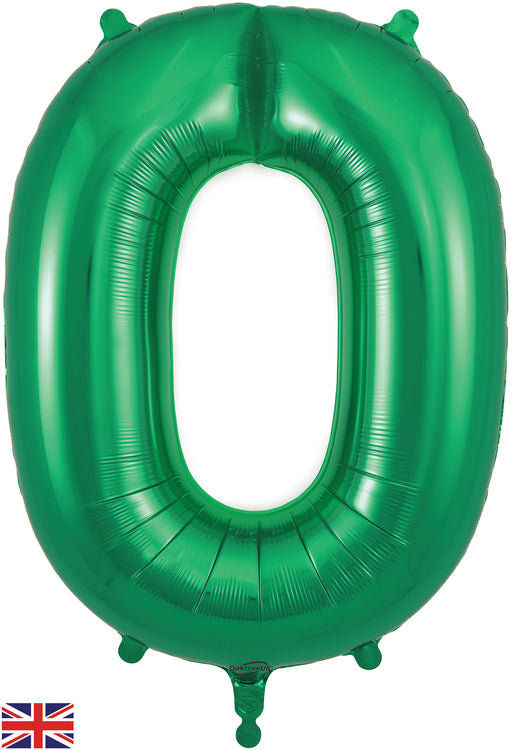 34" Number 0 Green