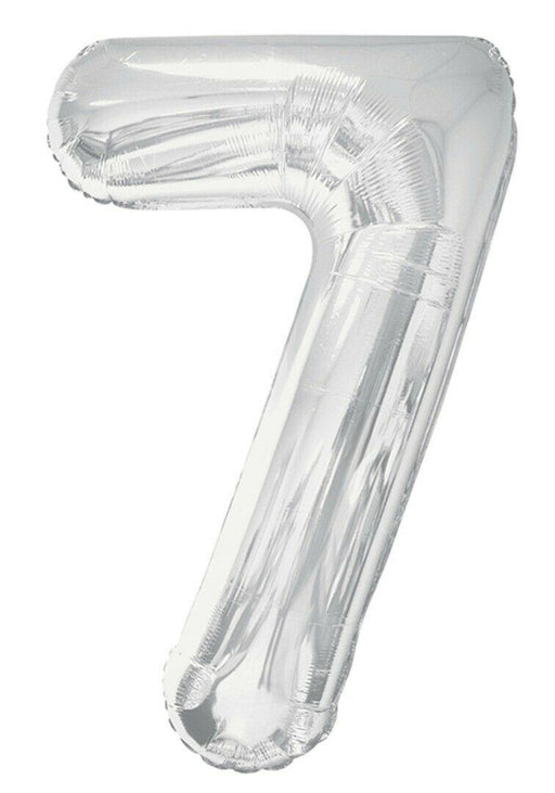 Giant Silver Foil Number '7' Balloon