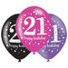 11'' Age 21 Pink Sparkling Assorted Latex 6pk