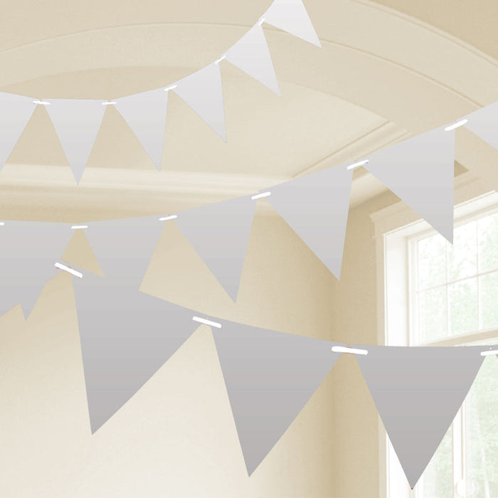 Silver Plastic Flag Bunting 10M