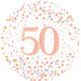 18'' Sparkling Fizz 50th Birthday White & Rose Gold