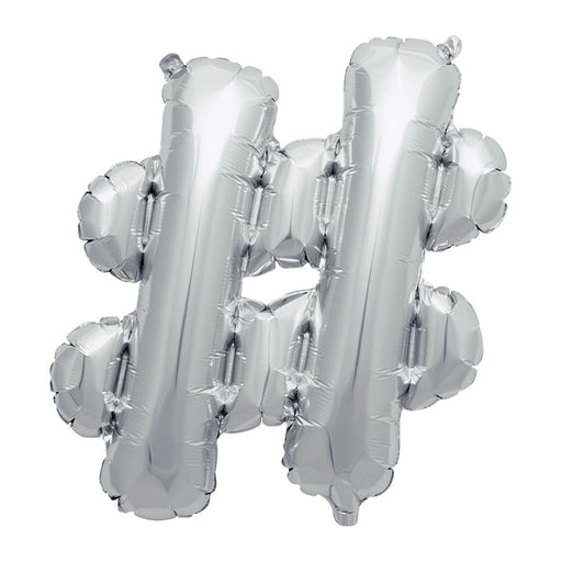 16'' Foil Hashtag # - Silver Packaged Air Fill