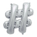16'' Foil Hashtag # - Silver Packaged Air Fill