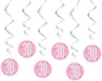 Glitz Pink 30 Hanging Decoration 32'' 6pk