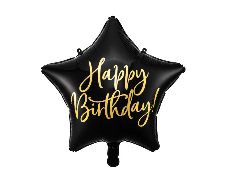 Happy Birthday Star, 40cm, Black
