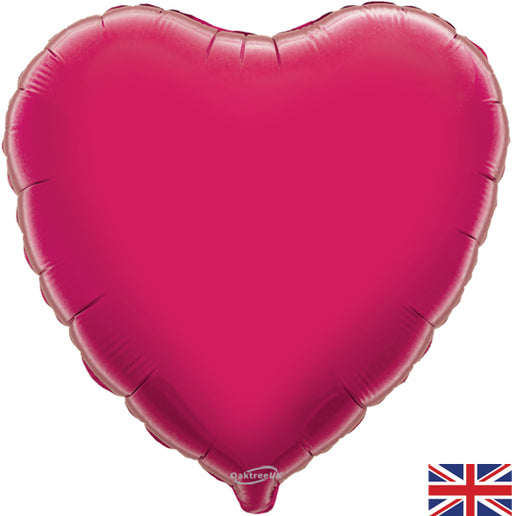 18'' Packaged Heart Fuchsia Foil Balloon