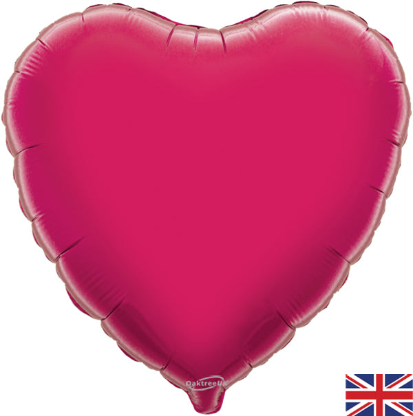 18'' Packaged Heart Fuchsia Foil Balloon
