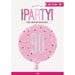 18'' Glitz Pink & Silver Round Foil Balloon  Age 90