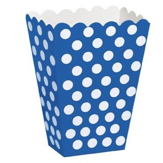 Royal Blue Dots Treat Boxes 8pk